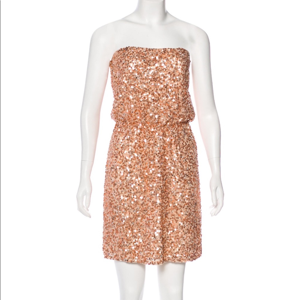 Rose Gold dress by Alice + Olivia Silk and sequins